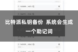 比特派私钥备份 系统会生成一个助记词