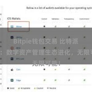 Bitpie钱包交易 比特派钱包：数字资产管理生态进化，无限可能！