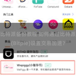 比特派备份教程 如何通过比特派(Bitpie)设置交易加速？