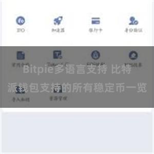 Bitpie多语言支持 比特派钱包支持的所有稳定币一览